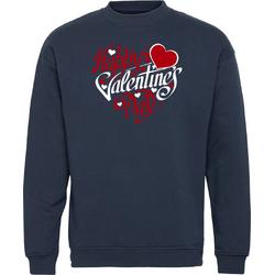 Sweater Happy Valentines Day | valentijn cadeautje voor hem haar | valentijn | valentijnsdag cadeau | Navy | maat XS